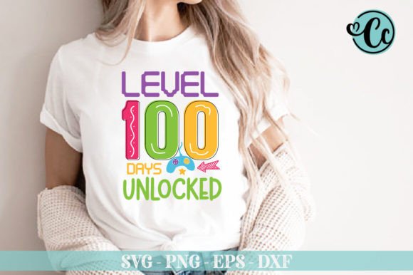 Level 100 Days Unlocked SVG for T-Shirt Designs