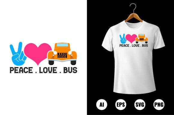 Peace Love Bus T-shirt Design