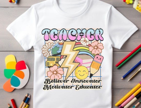 Retro Teacher Png Graphics for T-Shirt Designs