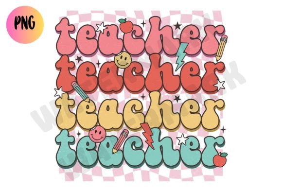 Teacher Retro Sublimation Teacher Png Graphics