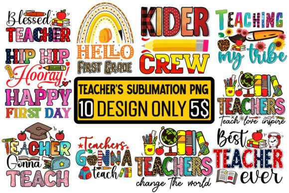 Teacher Sublimation PNG Design Bundle: Graphics and Crafts Made Simple